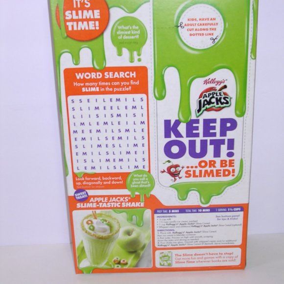 3 Box Apple Jacks Cereal Nickelodeon Slime Green Apple Flavor Foodie Kids Gift - Picture 6 of 10